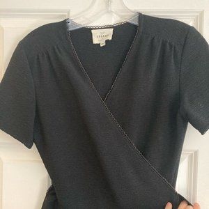 Sezane Black Wrap Dress